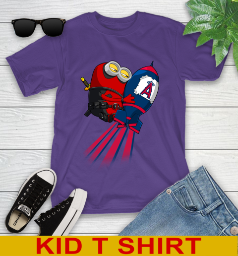 MLB Baseball Los Angeles Angels Deadpool Minion Marvel Shirt Youth T-Shirt 3