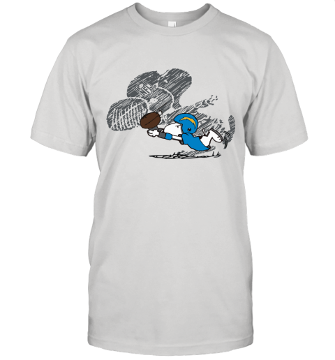Los Angeles Chargers Snoopy Plays The Football Game Unisex Jersey Tee