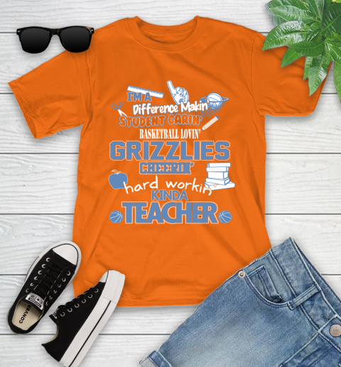 Memphis Grizzlies NBA I'm A Difference Making Student Caring Basketball Loving Kinda Teacher Youth T-Shirt 9