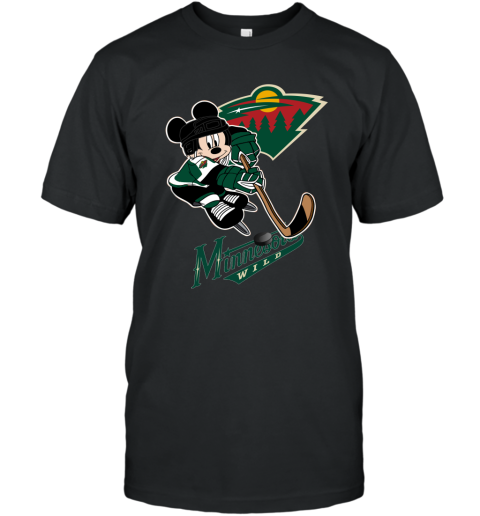 NHL Minnesota Wild Mickey Mouse Disney Hockey T Shirt nCoACPjBq4O classic t shirt 2 95 151514 front black