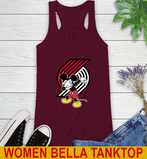 Portland Trail Blazers NBA Basketball Dabbing Mickey Disney Sports Racerback Tank 3