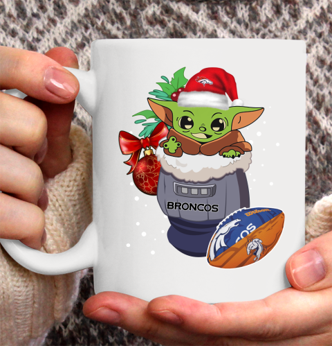 Denver Broncos Christmas Baby Yoda Star Wars Funny Happy NFL Ceramic Mug 11oz 4