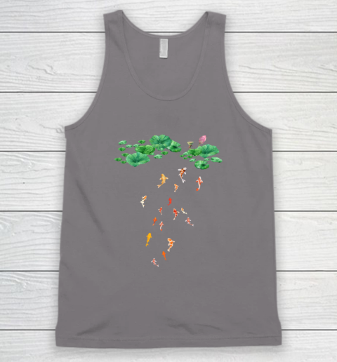 Watercolor Japanese Koi Fish Goldfish Lily Pad Lotus Leaf Shirt Tank Top 5