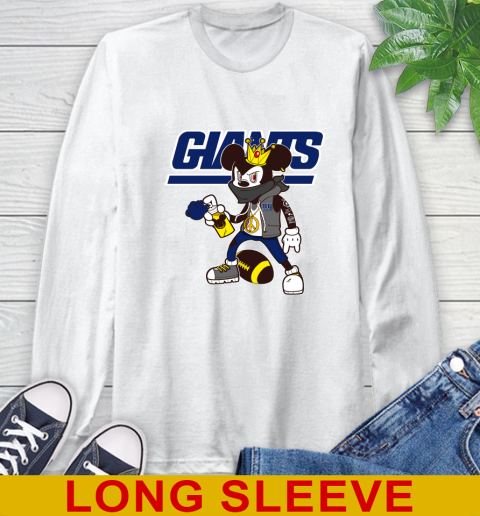 New York Giants NFL Football Mickey Peace Sign Sports Long Sleeve T-Shirt