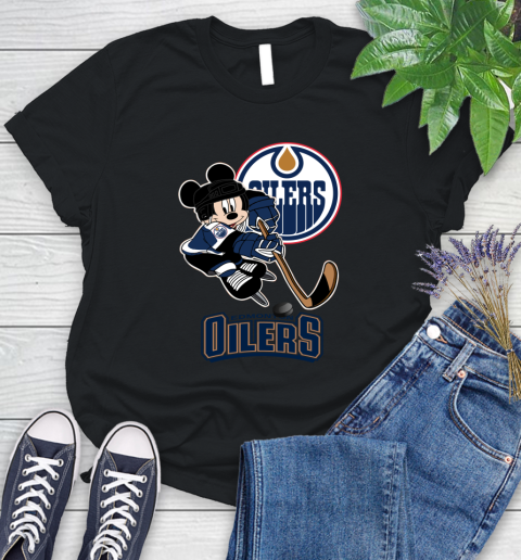 NHL Edmonton Oilers Mickey Mouse Disney Hockey T Shirt Women's T-Shirt 2