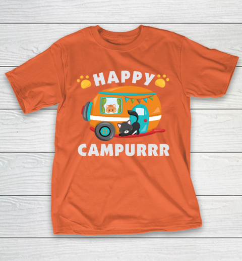 Happy Campurrr Camping With Cats RV Glamping Designs T-Shirt 4