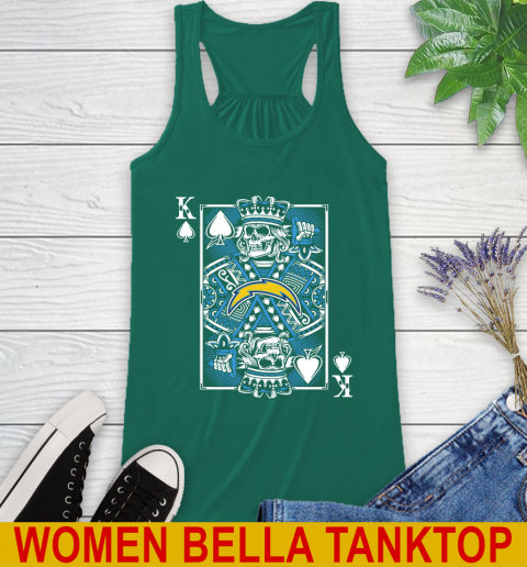 Los Angeles Chargers NFL Football The King Of Spades Death Cards Shirt Racerback Tank 5