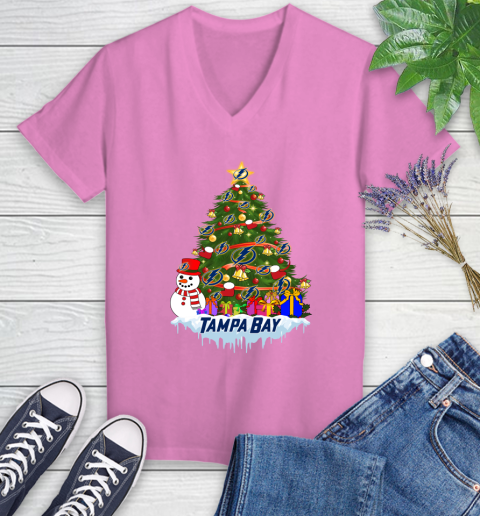 Tampa Bay Lightning Merry Christmas NHL Hockey Sports Women's V-Neck T-Shirt 14