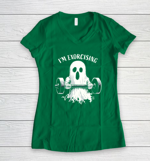 I'm Exorcising Funny Ghost Halloween Women's V-Neck T-Shirt 3