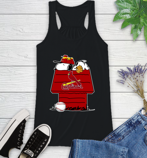 MLB St.Louis Cardinals Snoopy Woodstock The Peanuts Movie Baseball T Shirt Racerback Tank 2