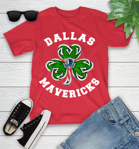 NBA Dallas Mavericks Three Leaf Clover St Patrick's Day Basketball Sports Youth T-Shirt 13