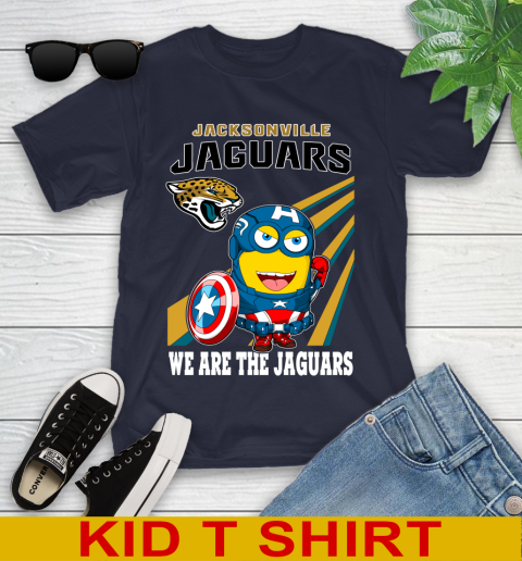 NFL Football Jacksonville Jaguars Captain America Marvel Avengers Minion Shirt Youth T-Shirt 2