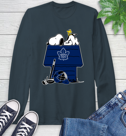 Toronto Maple Leafs NHL Hockey Snoopy Woodstock The Peanuts Movie Long Sleeve T-Shirt 8