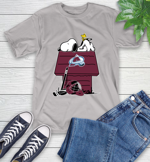Colorado Avalanche NHL Hockey Snoopy Woodstock The Peanuts Movie T-Shirt 12