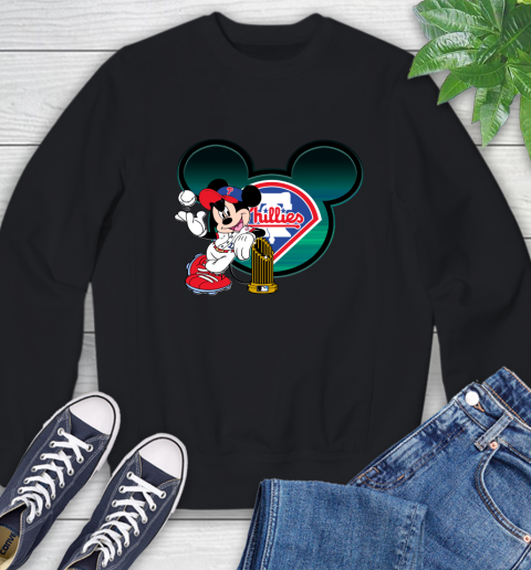 MLB Philadelphia Phillies The Commissioner's Trophy Mickey Mouse Disney Sweatshirt 2