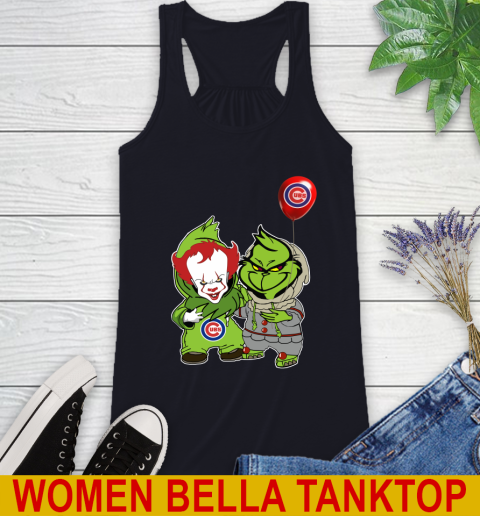 Baby Pennywise Grinch Christmas MLB Baseball Chicago Cubs Racerback Tank 10