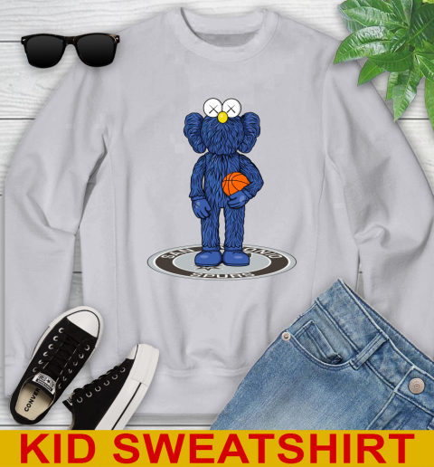 NBA Basketball San Antonio Spurs Kaws Bff Blue Figure Shirt Youth Sweatshirt 4