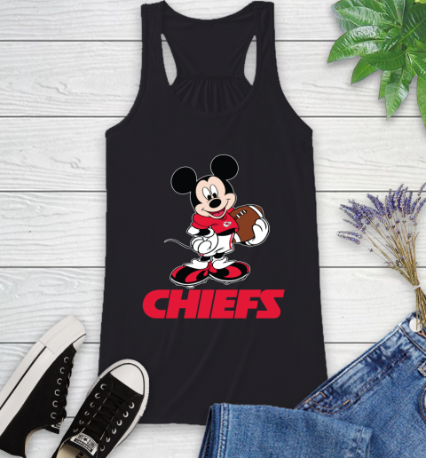 NFL Football Kansas City Chiefs Cheerful Mickey Mouse Shirt Racerback Tank