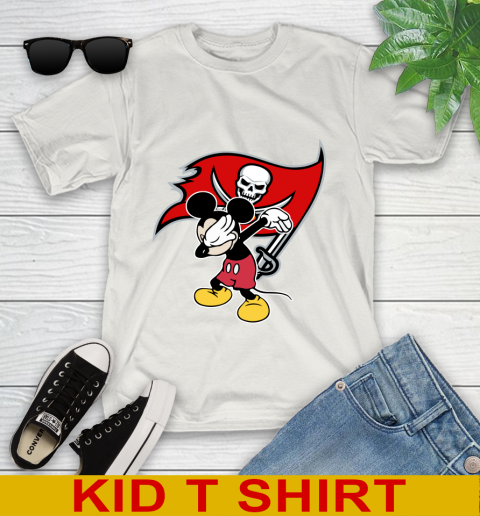 Tampa Bay Buccaneers NFL Football Dabbing Mickey Disney Sports Youth T-Shirt 12