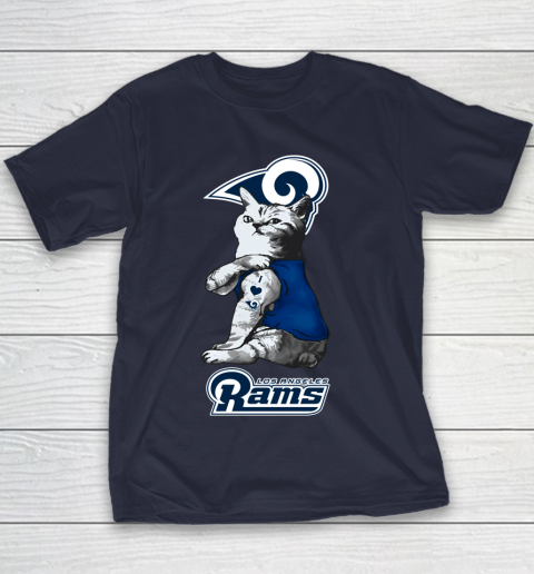 NFL Football My Cat Loves Los Angeles Rams Youth T-Shirt 3 NFL Football My Cat Loves Los Angeles Rams Youth T-Shirt - Image 3