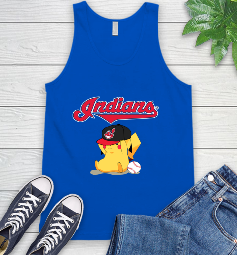 MLB Pikachu Baseball Sports Cleveland Indians Tank Top 5