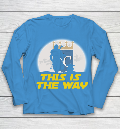 Kansas City Royals MLB Baseball Star Wars Yoda And Mandalorian This Is The Way Youth Long Sleeve 5