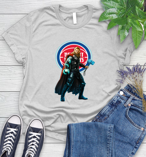 NBA Thor Avengers Endgame Basketball Detroit Pistons Women's T-Shirt