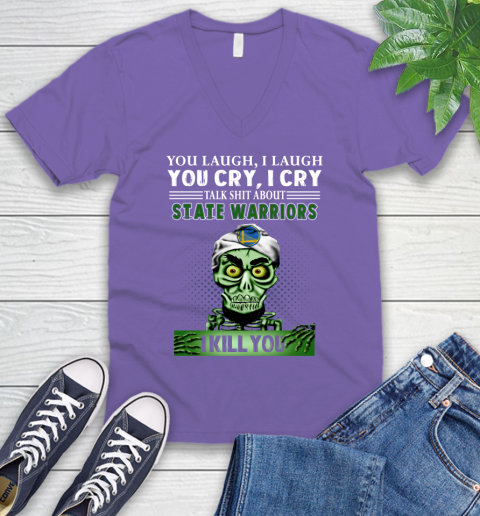 NBA Talk Shit About Golden State Warriors I Kill You Achmed The Dead Terrorist Jeffrey Dunham Basketball V-Neck T-Shirt 8