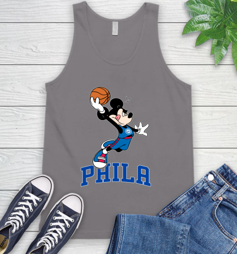 NBA Basketball Philadelphia 76ers Cheerful Mickey Mouse Shirt Tank Top 7