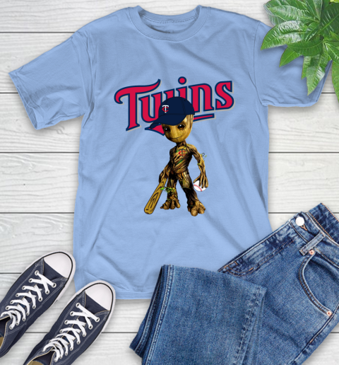 MLB Minnesota Twins Groot Guardians Of The Galaxy Baseball T-Shirt 11