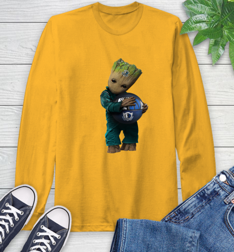 NBA Groot Guardians Of The Galaxy Basketball Sports Dallas Mavericks Long Sleeve T-Shirt 3