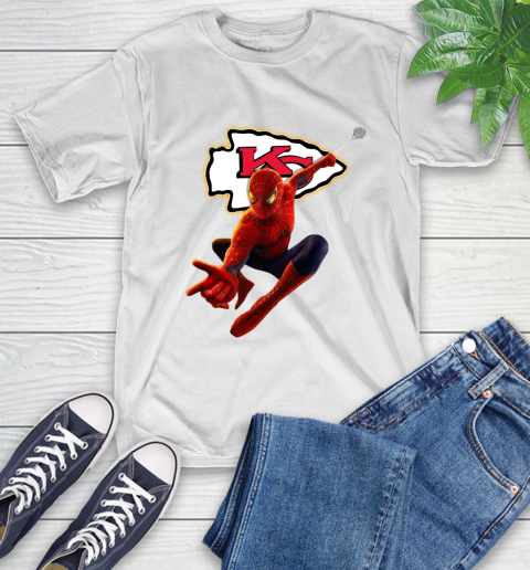 NFL Spider Man Avengers Endgame Football Kansas City Chiefs T-Shirt