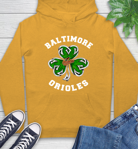 MLB Baltimore Orioles Three Leaf Clover St Patrick's Day Baseball Sports Hoodie 2