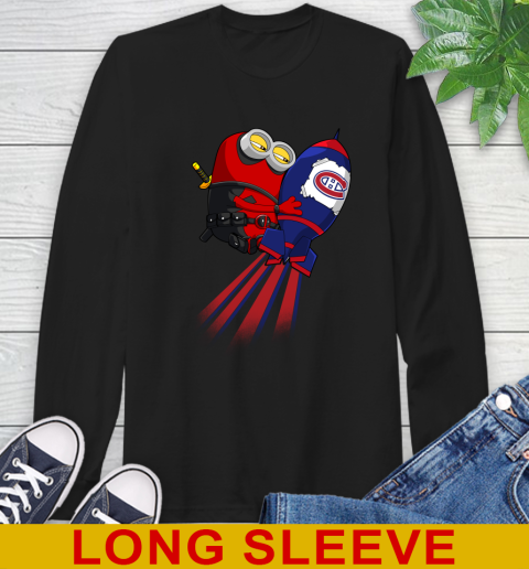 NHL Hockey Montreal Canadiens Deadpool Minion Marvel Shirt Long Sleeve T-Shirt