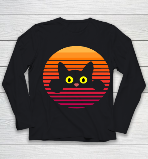 Mother's Day Funny Gift Ideas Apparel  Cat peeps middle sunset Mom Youth Long Sleeve