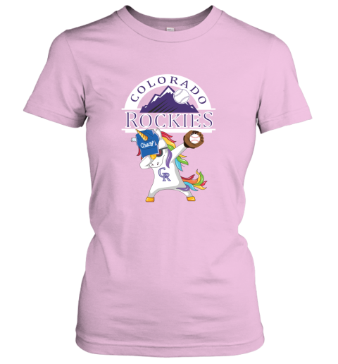 Hip Hop Dabbing Unicorn Flippin Love Colorado Rockies Women's T-Shirt
