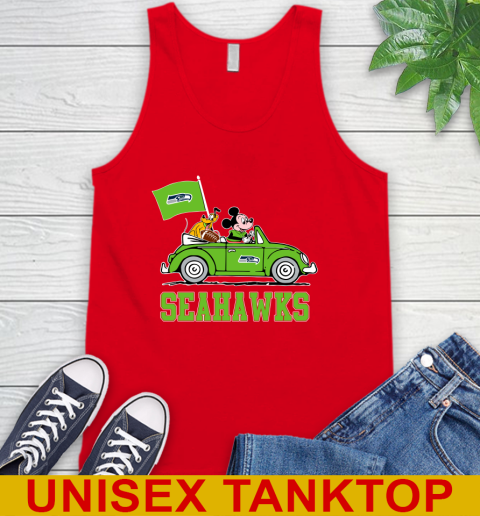NFL Football Seattle Seahawks Pluto Mickey Driving Disney Shirt Tank Top 6