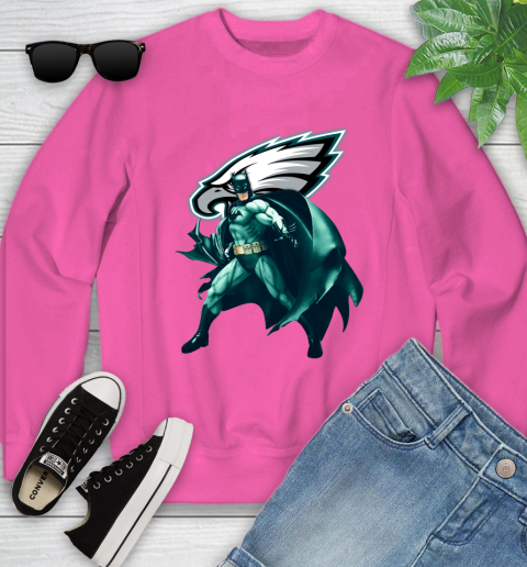 NFL Batman Football Sports Philadelphia Eagles Youth Sweatshirt 7