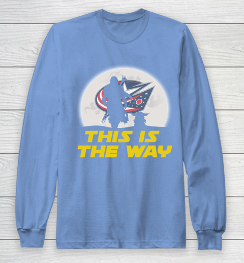 Columbus Blue Jackets NHL Ice Hockey Star Wars Yoda And Mandalorian This Is The Way Long Sleeve T-Shirt 8