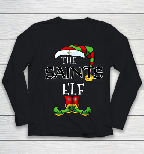 New Orleans Saints Christmas ELF Funny NFL Youth Long Sleeve