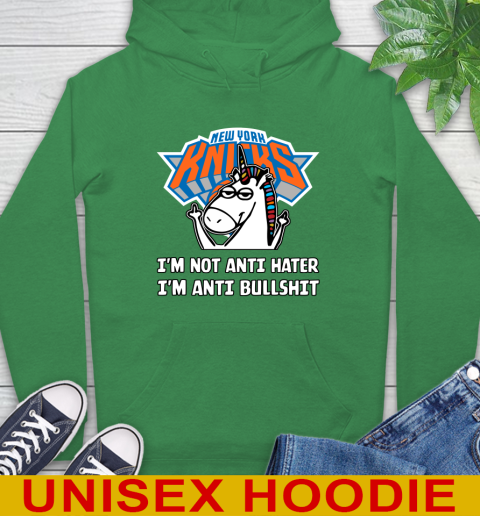 New York Knicks NBA Basketball Unicorn I'm Not Anti Hater I'm Anti Bullshit Hoodie 8