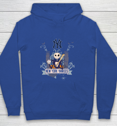 MLB New York Yankees Baseball Jack Skellington Halloween Youth Hoodie 6
