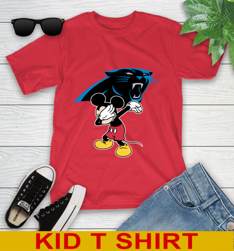 Carolina Panthers NFL Football Dabbing Mickey Disney Sports Youth T-Shirt 10