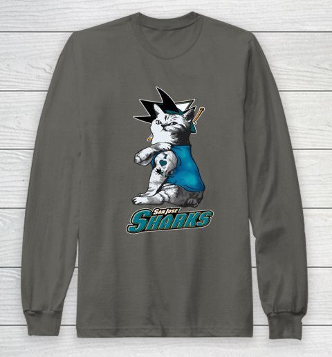NHL My Cat Loves San Jose Sharks Hockey Long Sleeve T-Shirt 5