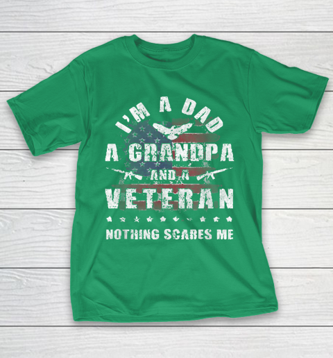 Grandpa Funny Gift Apparel  Mens Dad Grandpa Veteran Nothing Scares Me T-Shirt 15