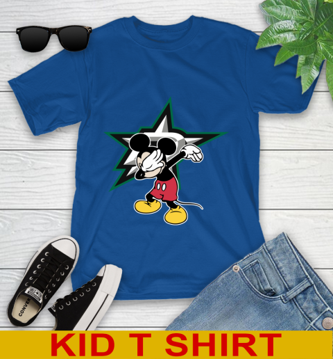 Dallas Stars NHL Hockey Dabbing Mickey Disney Sports Youth T-Shirt 9