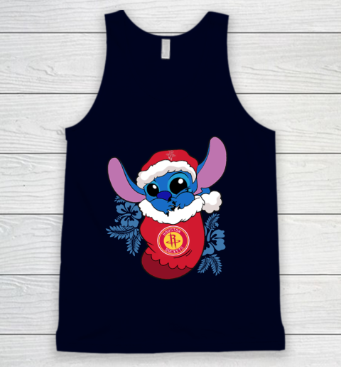 Houston Rockets Christmas Stitch In The Sock Funny Disney NBA Tank Top 3