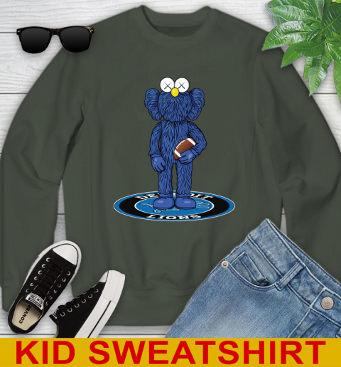 NFL Football Detroit Lions Kaws Bff Blue Figure Shirt Youth Sweatshirt 9