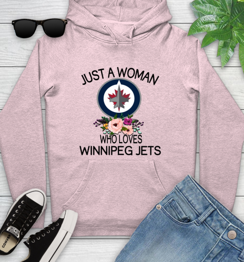 NHL Just A Woman Who Loves Winnipeg Jets Hockey Sports Youth Hoodie 6