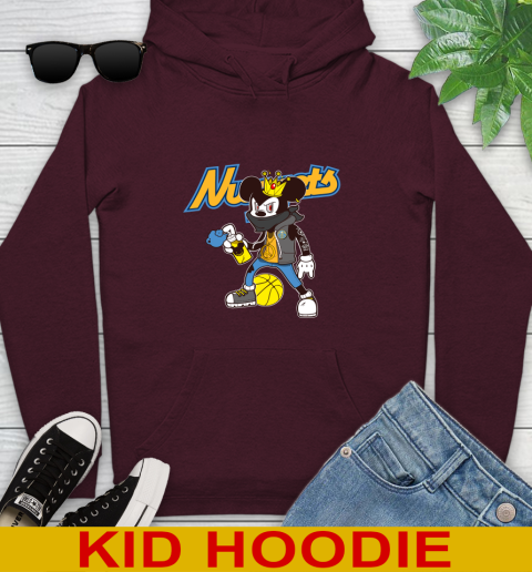 Denver Nuggets NBA Basketball Mickey Peace Sign Sports Youth Hoodie - Image 8